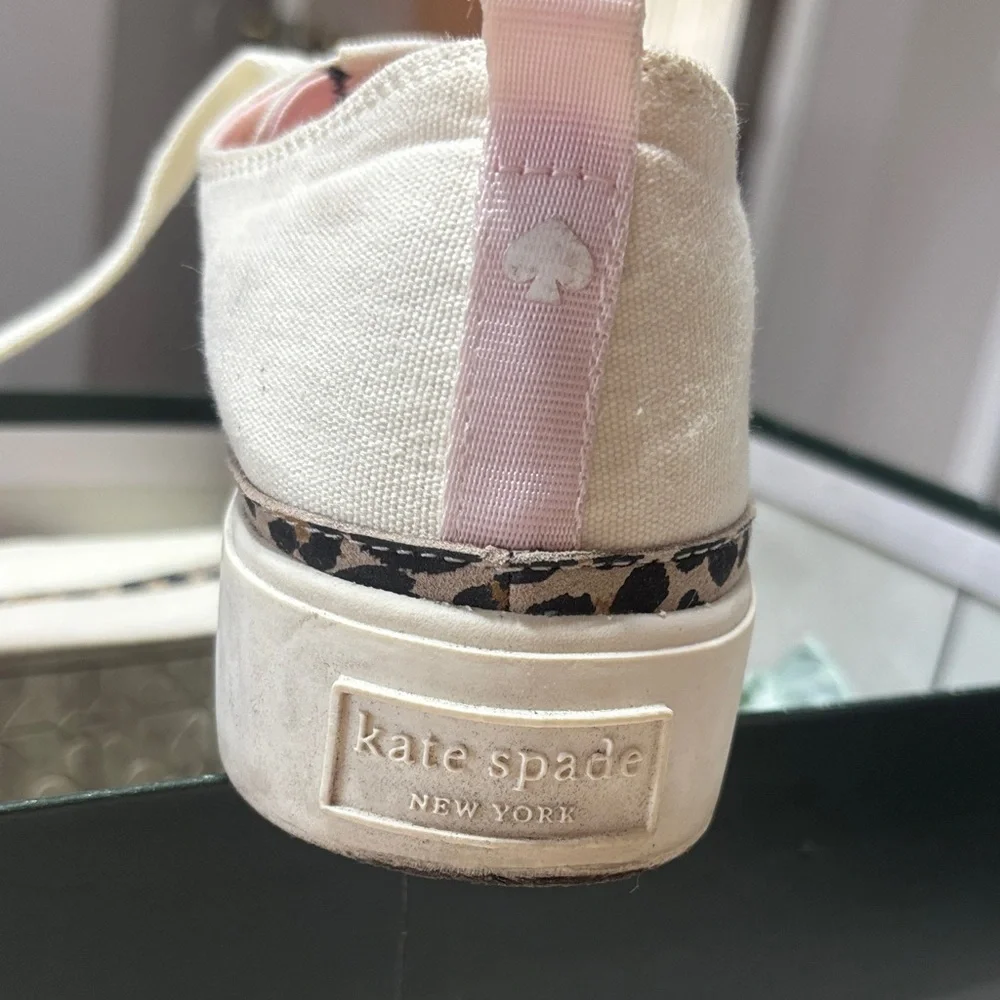 Kate Spade Cream Sneakers with Leopard Detail - Picture 2 of 5